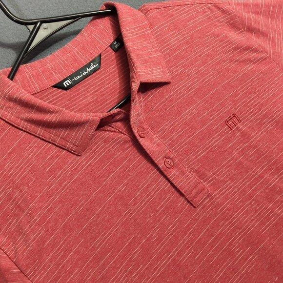Travis Mathew Shirt Men's M Red Polo Short Sleeve Performance Golf Casual - Picture 1 of 10